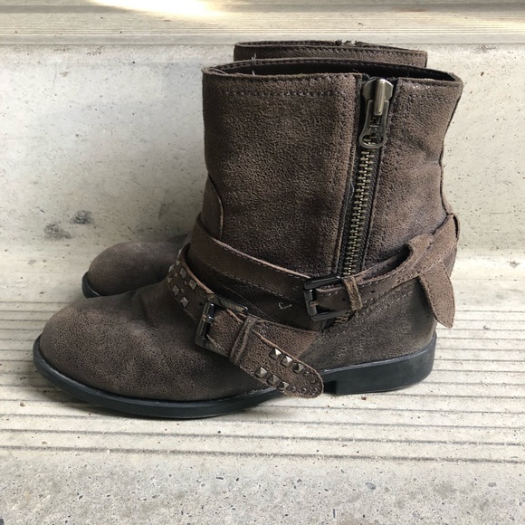 Geox brown moto wedge booties boots shoes - Picture 2 of 5